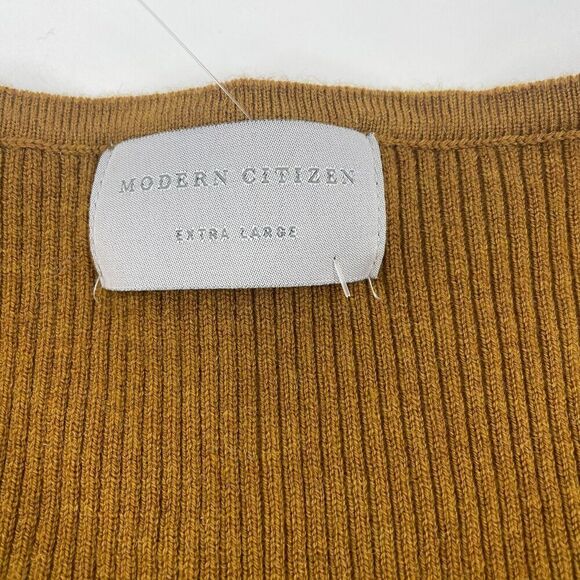 Modern Citizen Womens Dress XL Tan Ribbed Knit Shari Cardigan Long Sleeve Midi - Picture 6 of 12